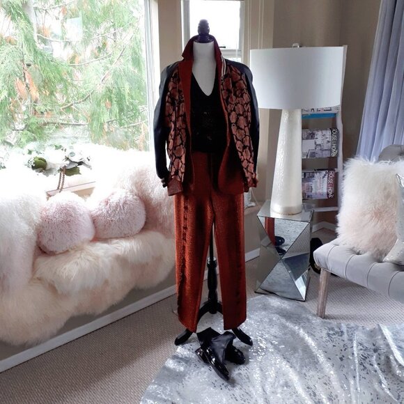 NWT Coach black & brown leather bomber jacket - Picture 8 of 12